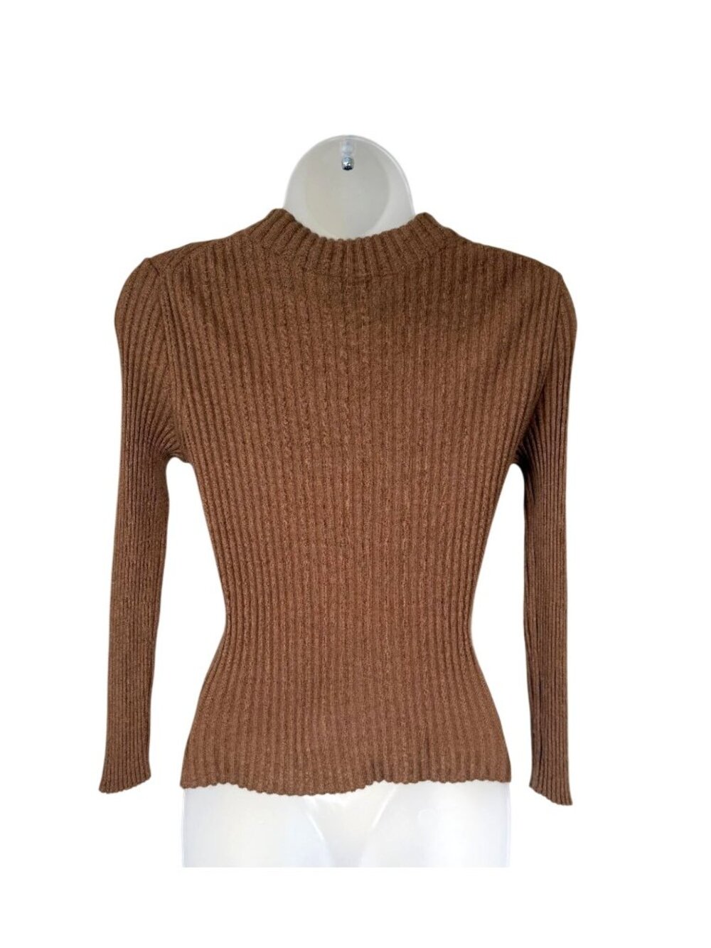 Vince Ribbed Mock Neck Cashmere-Silk Blend Sweater Women's Size S/P - Picture 2 of 8